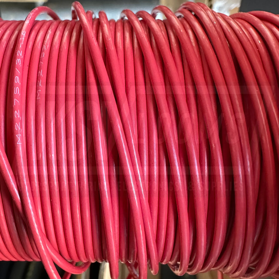 16 Awg Red Tefzel Wire M22759/32-16-2 (Cut Length)