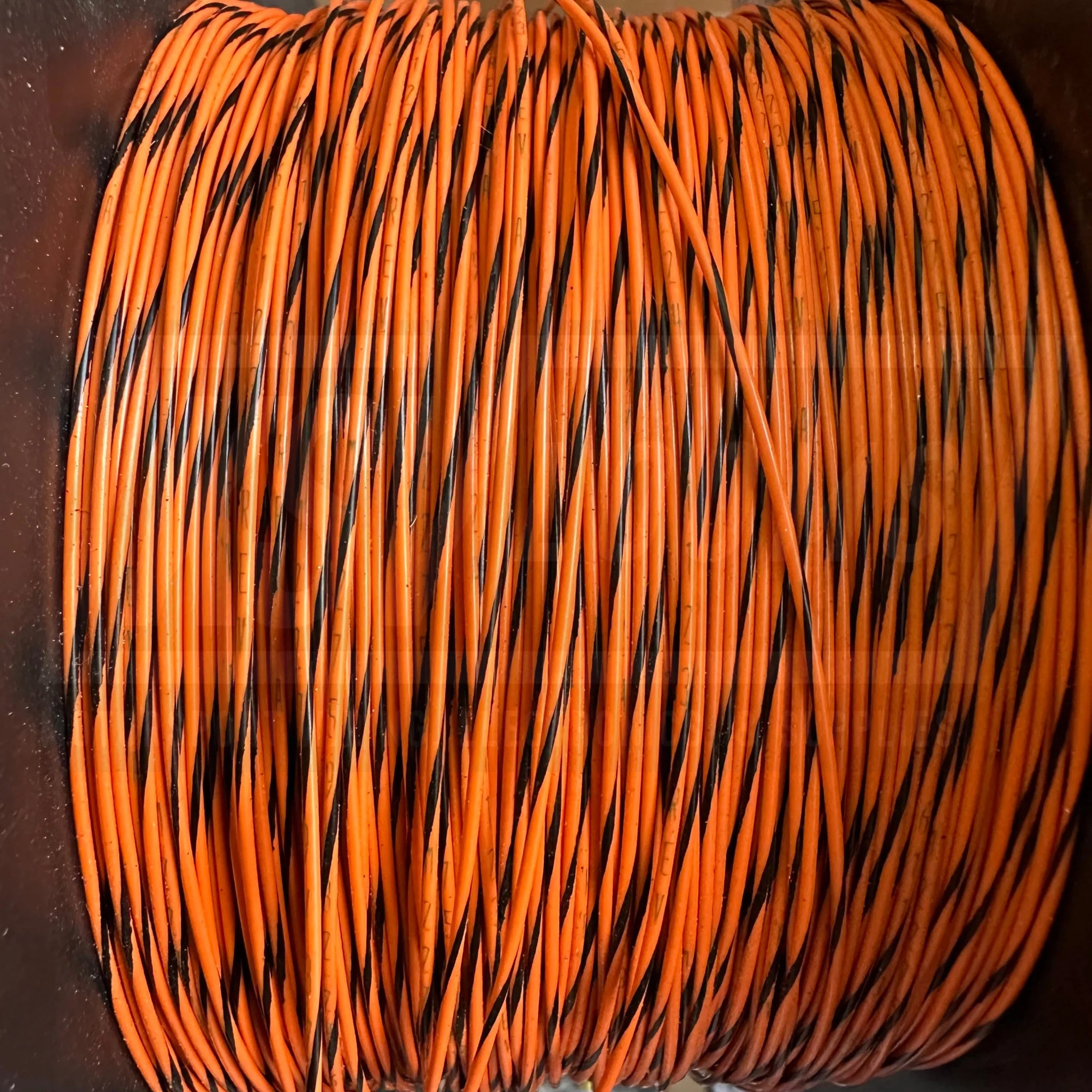 24 Awg Orange/Black Striped Tefzel Wire M22759/32-24-30 (Cut Length)