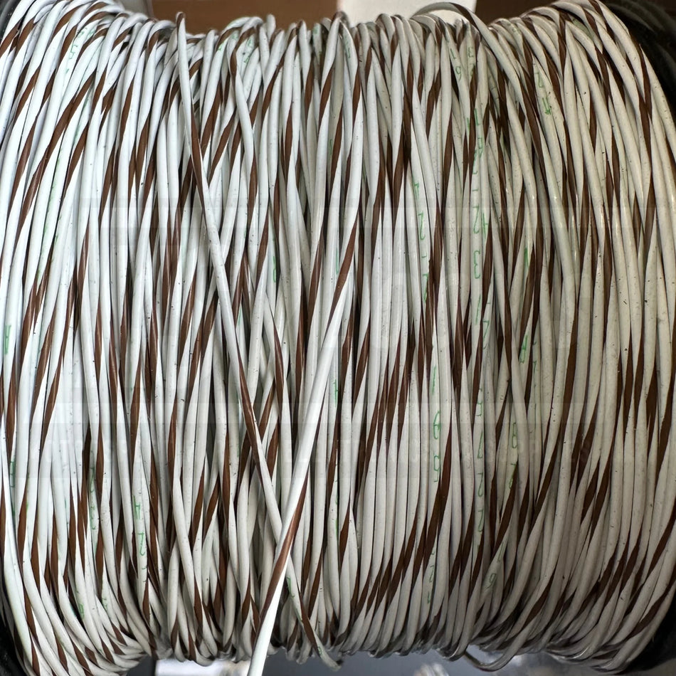 24 Awg White/Brown Striped Tefzel Wire M22759/32-24-91 (Cut Length)