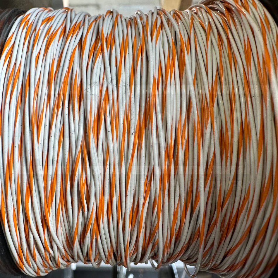 24 Awg White/Orange Striped Tefzel Wire M22759/32-24-93 (Cut Length)