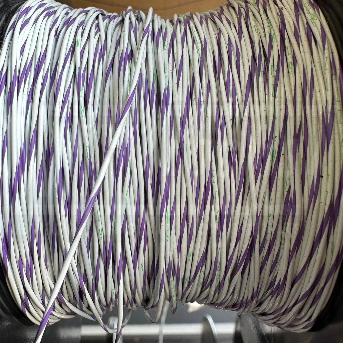 24 Awg White/Purple Striped Tefzel Wire M22759/32-24-97 (Cut Length)