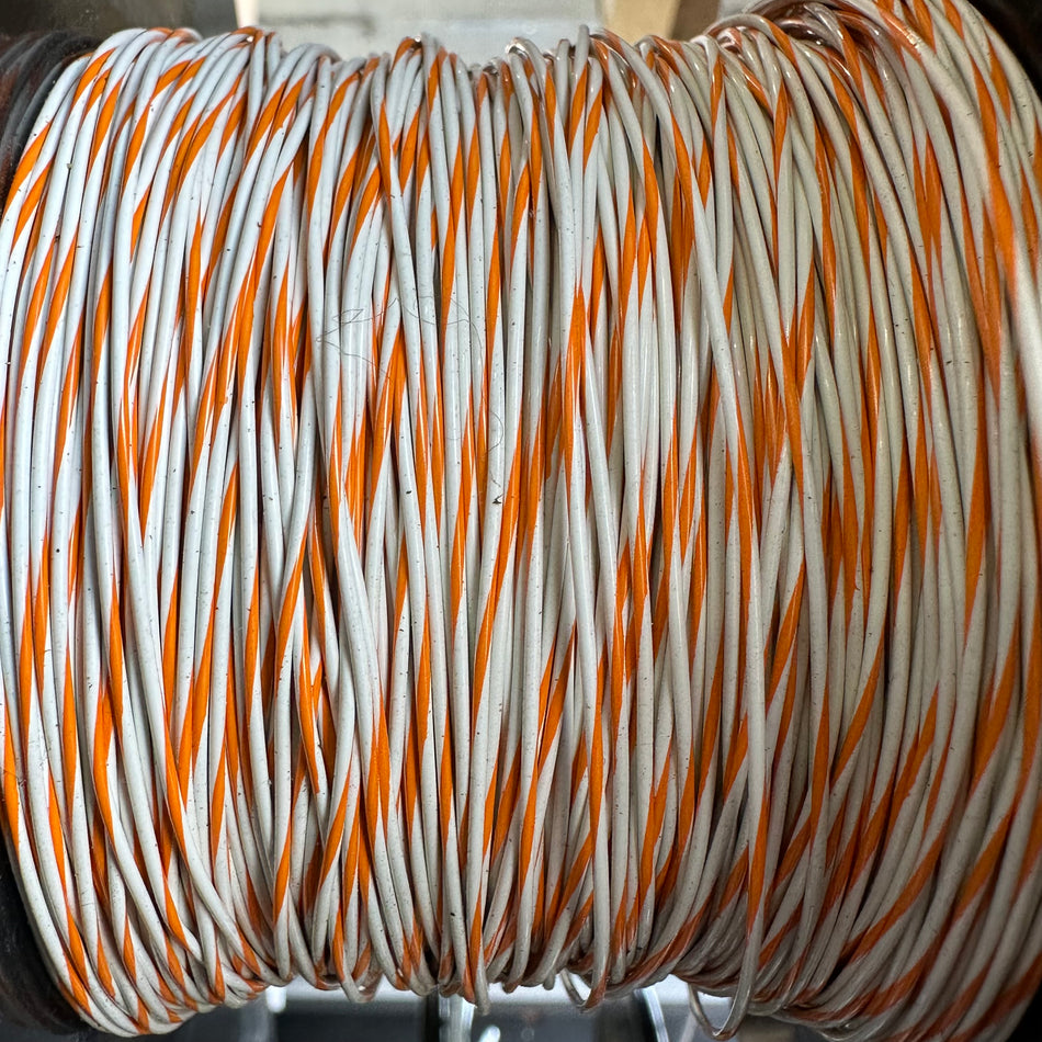 24 AWG White/Orange Striped Tefzel Wire M22759/32-24-93 (cut length)