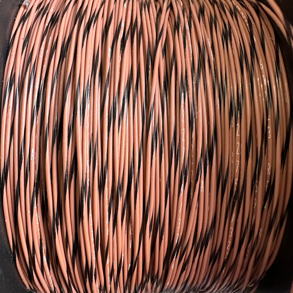 24 AWG Brown/Black Striped Tefzel Wire M22759/32-24-10 (cut length)