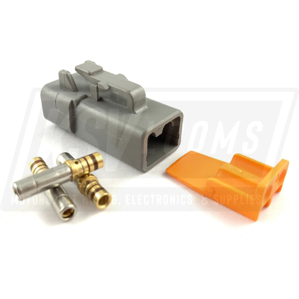 Deutsch Dtp 2-Way Socket Plug Connector Kit (14-12 Awg Gold Contacts)