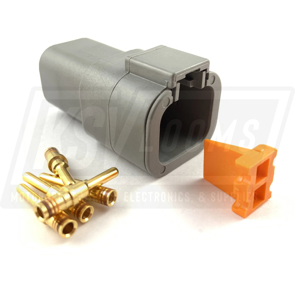 Deutsch Dtp 4-Way Pin Receptacle Connector Kit (14-12 Awg Gold Contacts)