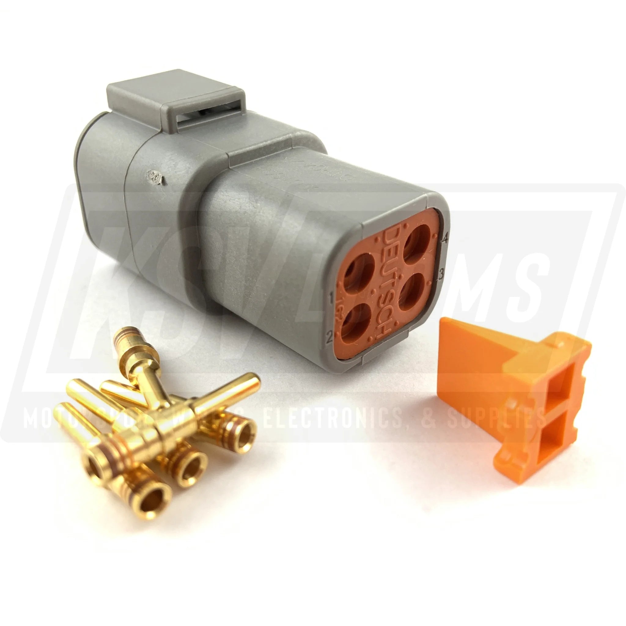 Deutsch Dtp 4-Way Pin Receptacle Connector Kit (14-12 Awg Gold Contacts)