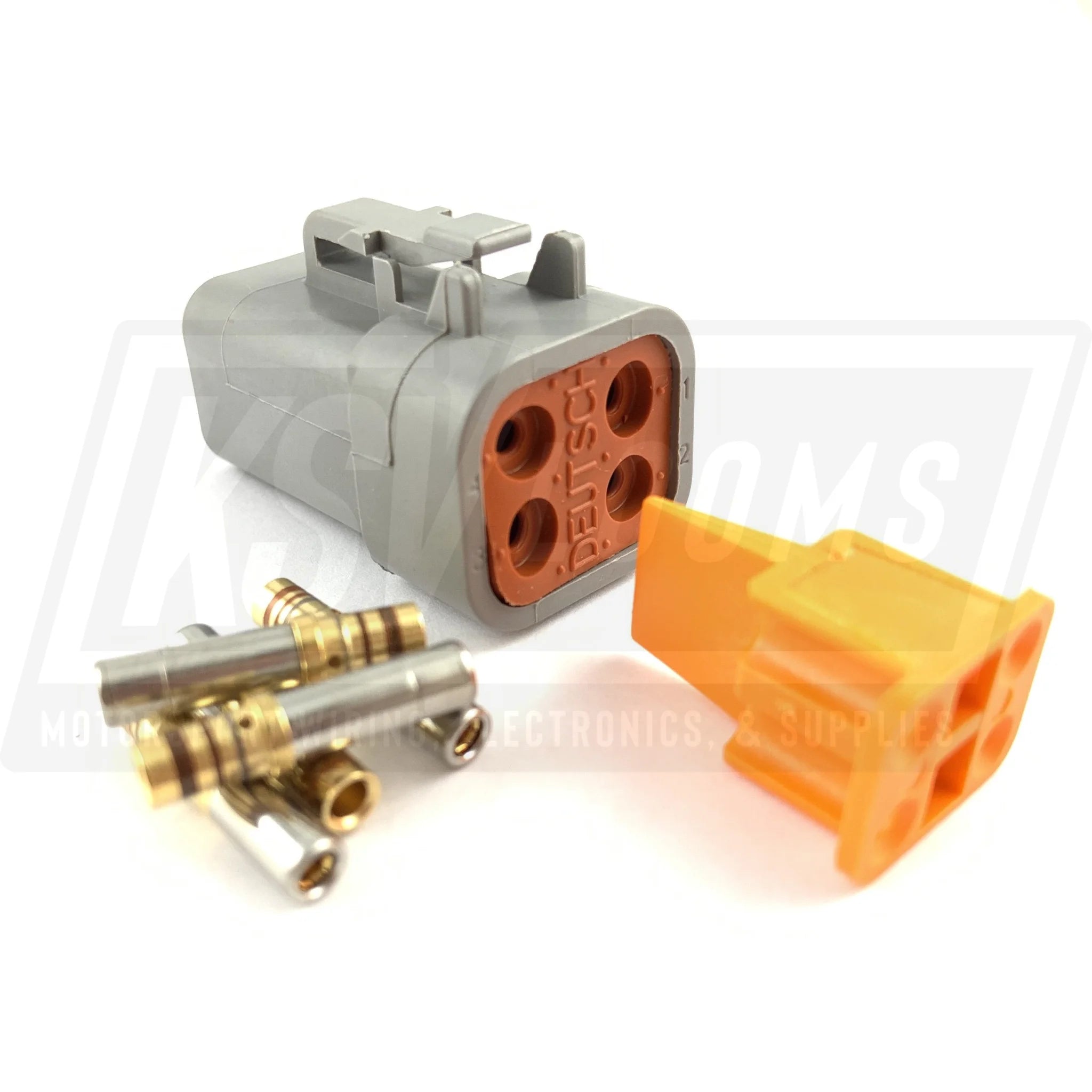 Deutsch Dtp 4-Way Socket Plug Connector Kit (14-12 Awg Gold Contacts)