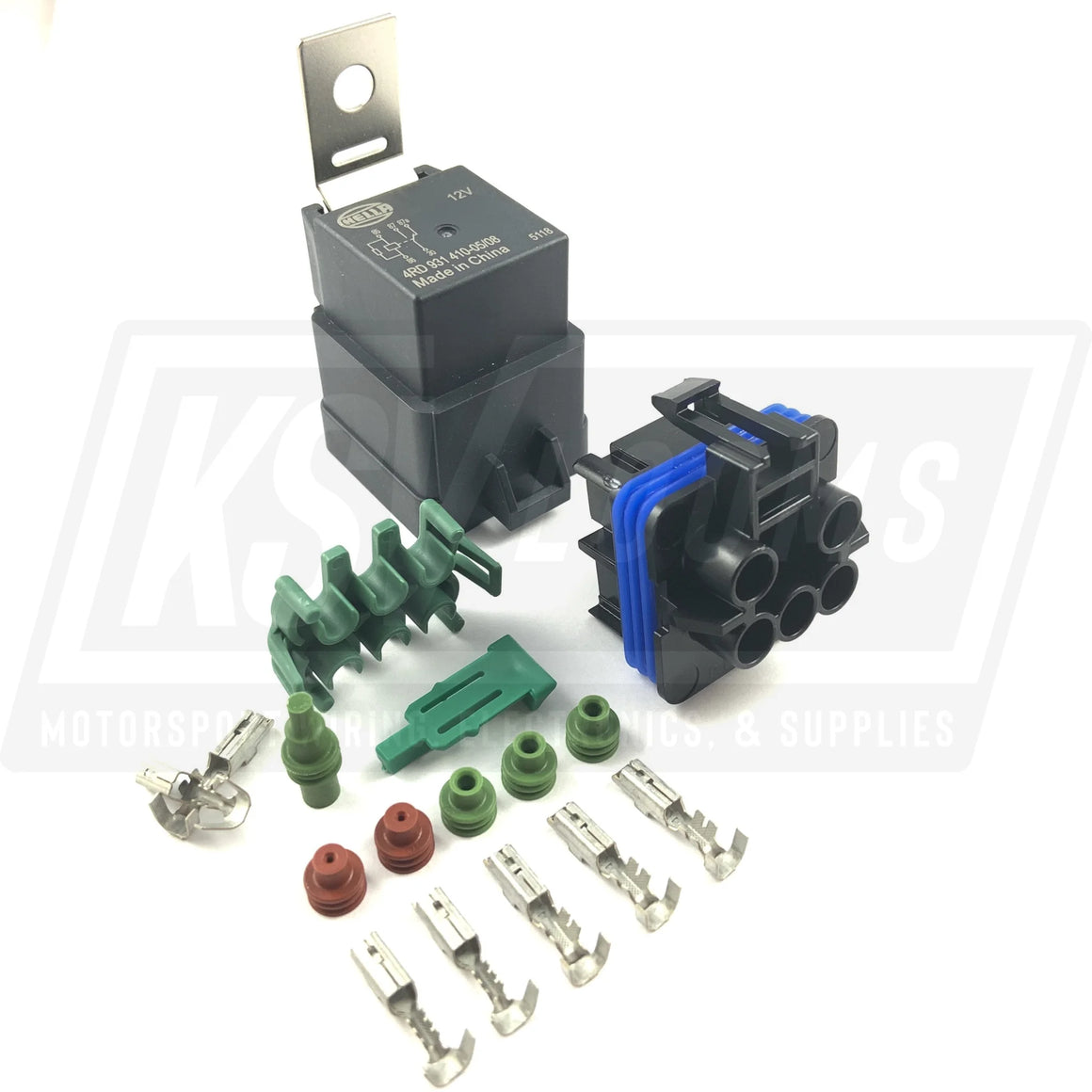 Hella H41410081 35A Sealed Relay With 5-Way Connector Kit