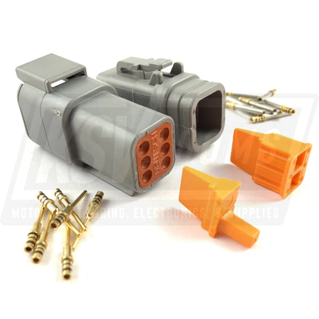 Mated Deutsch Dtm 6-Way Connector Plug Kit (24-20 Awg)